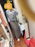 范思藍恩灰色A擺開(kāi)衩長(cháng)款半身裙女秋季2025新款氣質(zhì)通勤裙子3098 灰色 XL 曬單實(shí)拍圖