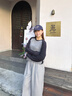 MMLG美式長袖T恤女男秋季新款寬松百搭插肩袖上衣情侶同款潮牌打底衫 黑花灰 S 曬單實拍圖