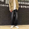 卡圖弛微喇痞帥直筒牛仔褲男春秋季美式高街潮流寬松顯瘦百搭闊腿長(zhǎng)褲子 黑灰色 XL 【建議120-140斤】 曬單實(shí)拍圖