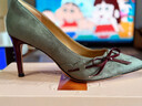 Lily Wei春日來(lái)信系列設計感清新時(shí)尚高跟鞋小眾時(shí)尚女鞋小碼31-33 淺草鈴螢石綠 8cm 37 曬單實(shí)拍圖