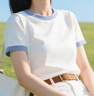 班尼路（Baleno）短袖T恤女2025年夏季新款撞色寬松純棉休閑可愛(ài)舒適校園風(fēng)上衣 曬單實(shí)拍圖