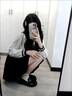 正版日本學(xué)校jk水手服制服白三本校服學(xué)院風(fēng)日系班服畢業(yè)演出校服 上衣+領(lǐng)結(jié)+裙子（45長）藏藍色 L 曬單實拍圖