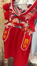 優(yōu)奇嬰兒衣服連衣裙夏季女寶寶周歲禮服百歲百天衣服宴禮紅色喜慶裙子 曬單實(shí)拍圖