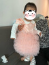 G.DUCKKIDS女童夏裝公主裙嬰兒百日女寶寶生日禮服周歲抓周連衣裙蓬蓬蛋糕裙 粉色裙子+娃娃領(lǐng)打底衫 90 曬單實(shí)拍圖