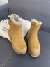 OLJ奢侈高端品牌女鞋內增高雪地靴秋季新款通勤厚底防寒加絨保暖棉鞋 駝色 34 曬單實(shí)拍圖