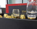輕奢新中式黃銅白酒杯套裝高檔水晶一口品酒杯老式小酒盅分酒器 銅爵本色白酒杯【一壺六杯】禮盒裝 曬單實(shí)拍圖