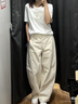 優(yōu)衣庫(kù)女裝針織廓形長(zhǎng)褲/休閑褲彎刀褲加長(zhǎng)款25新款477345 483723 483723/01乳白色 M 曬單實(shí)拍圖