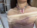彩萊婭多巴胺粉色蝴蝶項鏈女士小眾項圈女生頸鏈百搭亞文化y2k鎖骨鏈男 蝴蝶項鏈 曬單實(shí)拍圖
