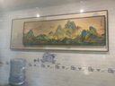瑞尚 新中式背有靠山客廳裝飾畫大氣沙發(fā)背景墻掛畫輕奢疊加山水壁畫 千里江山圖 （大200*70+小160*50）晶瓷面 曬單實(shí)拍圖