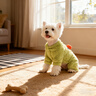 MIKI PAD狗狗衣服秋冬加厚保暖四腳衣小型犬貓衣服雪納瑞比熊泰迪可牽引 【四腳款絨衣】綠色小鴨 M胸圍37cm（按照胸圍購買(mǎi)/參考體重4-6斤） 曬單實(shí)拍圖