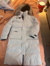 楊紫同款零下40度500g極寒鵝絨羽絨服情侶超厚哈爾濱旅游防寒外套 燕麥白  貉子真毛領(lǐng) 男女同款單件極寒保暖 L 充絨量436克-建議115~135斤 曬單實(shí)拍圖