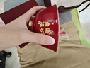 千可寶寶周歲食福碗禮品碗餐具禮盒認干親小孩面碗陶瓷定制紅色碗筷勺 描金款碗+筷子+勺子【普通包裝】 曬單實(shí)拍圖