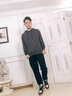 秋冬干活穿的褲子男耐磨臟上班工作勞保服華夫格褲直筒寬松運動松 黑色 3XL 曬單實拍圖
