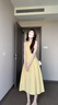 GARNUO黃色無(wú)袖背心連衣裙子女夏季2026新款法式氣質(zhì)高級感收腰顯瘦長(cháng)裙 黃色【無(wú)袖長(cháng)款】 M 【101-110斤】 曬單實(shí)拍圖