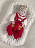 G.DUCKKIDS小黃鴨滿(mǎn)月春秋嬰兒寶寶百天連體衣男女衣服純棉新生兒周歲中國 福云紅璃 四季款 73cm 73 曬單實(shí)拍圖