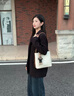 柏薩尼（PESASRIE）品牌包包女款2025年托特水桶包輕奢女士單肩斜跨包情人節生日禮物 奶白拼棕【送公仔掛飾】 高檔禮盒送女友送老婆 曬單實(shí)拍圖