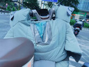 沙伯【前開叉設(shè)計(jì)】電動車擋風(fēng)被親子冬季加厚加大電瓶車防風(fēng)罩防雨水 親子款綠色 2025年新款 曬單實(shí)拍圖