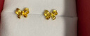 菜百首飾 黃金耳飾 足金可愛風(fēng)黃金蝴蝶結(jié)耳飾 計(jì)價(jià) 約2.05克 曬單實(shí)拍圖