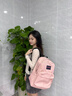 jansport杰斯伯雙肩包男女大容量電腦背包高中初中大學(xué)生書(shū)包旅行 蜜蠟粉+隔層+側袋 曬單實(shí)拍圖