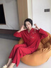 浪莎情侶睡衣女春秋夏季純棉長袖長褲大紅色本命年新婚結(jié)婚七夕送禮物 77599女 L 【女100-120斤，男100-130斤】 曬單實拍圖