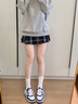 VOIT【皮面】絲綢增高厚底板鞋女鞋子男秋冬潮流百搭星星鞋小白鞋情侶 白/海洋藍 24.5 39 曬單實拍圖