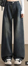 美麗衣櫥（BEAUTIFUL WARDROBE）2025秋季時(shí)尚高腰闊腿牛仔褲女小個(gè)子直筒潮流褲子女設計感 曬單實(shí)拍圖
