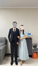 羅蒙男士高端西服套裝條紋修身帥氣新郎結婚西裝禮服英倫風(fēng)藝考西服 深灰色【西服+西褲+馬甲+贈品】 XL 曬單實(shí)拍圖