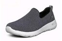 斯凱奇（Skechers）男鞋夏季透氣舒適一腳蹬休閑鞋輕便健步中老年百搭防滑運(yùn)動(dòng)鞋 54609-黑色/灰色BKGY 41 曬單實(shí)拍圖