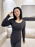 阪織屋【山茶油潤膚】羊毛保暖內衣女士秋衣秋褲套裝塑身秋冬薄款打底衫 曬單實(shí)拍圖