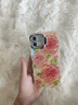 圣圖朗新款扭扭邊藍粉花朵適用iPhone17蘋(píng)果15手機殼16PromAX閃粉鏡頭14plus高級支架12復古輕奢13防摔套 扭扭邊-粉底大牡丹-鏡頭支架 iPhone 12 曬單實(shí)拍圖