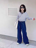 卡兔藍(lán)貓女童加絨褲子秋冬款2024新款兒童冬季一體絨牛仔褲大童裝闊腿長(zhǎng)褲 藍(lán)色加絨 160 曬單實(shí)拍圖