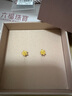 六福珠寶 足金梔子花黃金耳釘 計(jì)價(jià)GMGTBE0007 約1.06克 曬單實(shí)拍圖