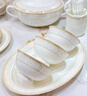 NINE CRANES景德鎮(zhèn)餐具整套喬遷之喜送禮陶瓷碗盤組合家用輕奢瓷器碗碟套裝 微波爐適用丨10人配品鍋 56件套 曬單實拍圖