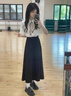 Dudant奢侈高檔品牌黑色西裝半身裙女士夏季2025新款高腰傘裙大擺長(cháng)裙子 黑色款 常規 S 【建議80~95斤】 曬單實(shí)拍圖