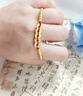 中國(guó)黃金（CHINA GOLD）黃金手鏈女款足金五帝錢金珠紅手繩七夕情人節(jié)生日禮物送女友老婆 五帝錢手繩【紅繩】約0.73g+品牌禮盒 曬單實(shí)拍圖