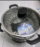 半球（PESKOE） 多功能鍋多用途鍋電炒鍋電蒸鍋電煮鍋加厚食品級不銹鋼電燉鍋電火鍋炒菜鍋大功率 3L 30cm帶蒸籠（304不銹鋼） 曬單實(shí)拍圖