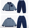 靚貝城堡女小童牛仔套裝春秋款2025新款寶寶休閑運動(dòng)秋裝小女孩時(shí)髦兩件套 藍色 110 曬單實(shí)拍圖