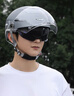 野馬（YEMA）3C認(rèn)證電動(dòng)車頭盔男女摩托車半盔夏季防曬雙鏡片0感天窗四季通用電瓶車安全帽370S 皮亞黑配極光短 曬單實(shí)拍圖