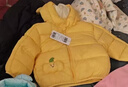 巴拉巴拉童裝兒童羽絨服寶寶男女童2025冬裝新款嬰兒外套保暖上衣泡芙羽絨 黃色小南瓜31004-白鴨絨 90 （充絨量71g 適合1-2歲） 曬單實(shí)拍圖