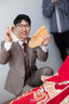 T&Twenties紅色領(lǐng)帶結婚新郎男士正裝手打商務(wù)拉鏈式免打結高端訂婚西裝婚禮 [拉鏈款]黑底酒紅格 曬單實(shí)拍圖