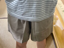 無印良品（MUJI）女式 水洗 平紋 短褲女夏 褲子 休閑短褲 多巴胺純棉全棉BEC27A3S 淺灰棕色 S 155/62A 曬單實(shí)拍圖