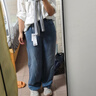 森馬牛仔褲女夏季涼感松緊腰長(zhǎng)褲舒適顯瘦闊腿褲103324124003A 曬單實(shí)拍圖