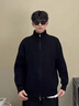 主意范（ZHUYIFAN）雙拉鏈開(kāi)衫毛衣外套男半高領(lǐng)加厚保暖秋冬oversize情侶針織衫夾克 黑色半高領(lǐng)（高品質(zhì)升級版） XL 125-145斤 曬單實(shí)拍圖