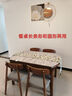 百辰思林巖板餐桌中古風(fēng)實(shí)木餐桌可伸縮飯桌家用餐桌椅組合小戶(hù)型餐廳家具 胡桃色框架+加厚12mm白巖板 1.35米 一桌四椅 曬單實(shí)拍圖