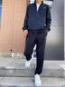 李寧運(yùn)動(dòng)套裝男秋季新款外套運(yùn)動(dòng)褲兩件套運(yùn)動(dòng)休閑跑步訓(xùn)練衛(wèi)衣衛(wèi)褲 經(jīng)典黑（外套+束口運(yùn)動(dòng)褲） L 曬單實(shí)拍圖
