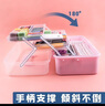 空色（Kongse）美術(shù)繪畫(huà)多功能工具箱半透明粉色小學(xué)生手提式三層畫(huà)畫(huà)文具收納盒顏料箱儲物可選結實(shí)耐用可上鎖 曬單實(shí)拍圖