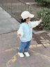 G.DUCKKIDS童裝女童牛仔褲春秋季兒童褲子中小童刺繡庫洛米長(zhǎng)褲女寶寶闊腿褲 藍(lán)色春秋款 140碼建議130-140cm9-10歲 曬單實(shí)拍圖