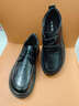 老爺車(chē)（WECKER）男士皮鞋秋季新款厚底大頭皮鞋男真皮商務(wù)正裝系帶韓版增高男鞋 LYC85012黑色【系帶】 41 曬單實(shí)拍圖