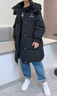 鴨鴨男女中大童中長(zhǎng)款羽絨服兒童學(xué)生版寬松上衣時(shí)尚外套反季清倉(cāng)-TZ 黑色 140 建議高135-145cm 重60-75斤 曬單實(shí)拍圖