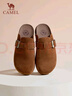駱駝（CAMEL）女鞋2026年春新款休閑復古勃肯鞋平底圓頭單鞋外穿拖鞋 L26S700001焦糖 半拖 36 曬單實(shí)拍圖